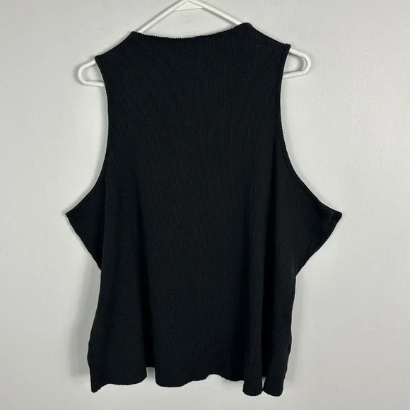 Anthropologie Maeve Alicia Mock Neck Ribbed Top Black Womens Sz 3X Bohemian Boho - Picture 7 of 16